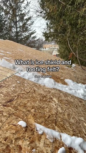 Lavergne Construction on Instagram: "Ice & water shield is a self-adhering waterproof membrane installed at vulnerable areas of the roof (like eaves, valleys, and around penetrations). It seals around nails and helps prevent leaks caused by ice dams and wind-driven rain. Roofing felt (also called underlayment) is the protective layer installed over the roof deck before shingles. It adds a second line of defense against moisture and helps protect the plywood during and after installation. Both la