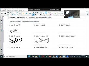 Properties of Logs (Condensing) Notes and Practice