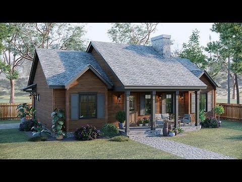 43'x26' (13x8m) Gorgeous 3-Bedroom Cozy Cottage House | Small House Design With Floor Plan