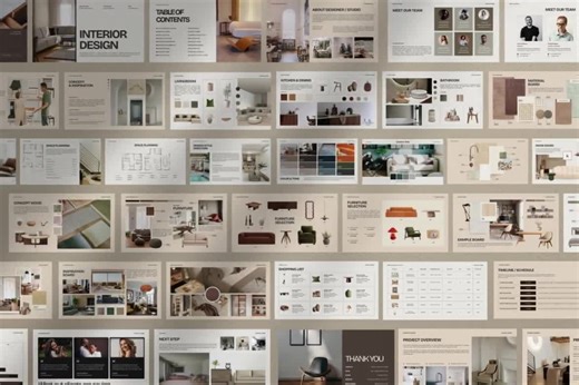 Interior Design Client Presentation | Canva & Powerpoint Template | Mood Board, Concept, Style Guide - Etsy