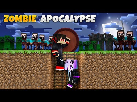 We Created bunker to survive ZOMBIE APOCALYPSE In Minecraft