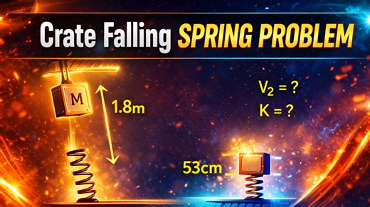 Understanding physics: Heavy crate falling on spring