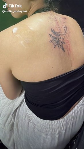 Tattoo Reveal: Anchor and Compass Rose Design