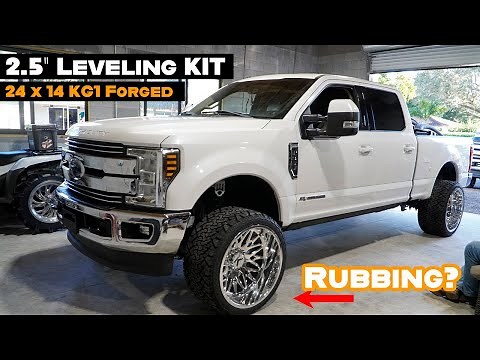 2018 F-250 2.5" Level Kit and 24x14 Kg1 Forged Wheels