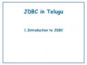 Introduction to JDBC||JDBC in Telugu Lecture-1