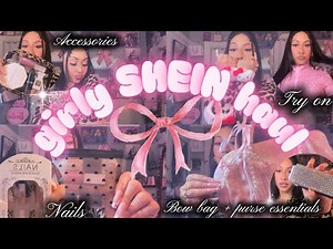HUGE GIRLY SHEIN HAUL ♡ Purse essentials, Nails, Clothes, Coquette Bag, + more girly things