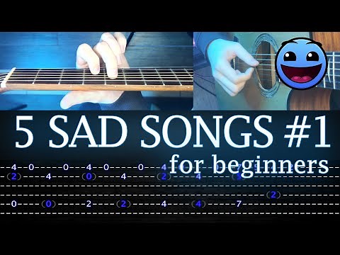 5 Sad Songs for beginners in Fingerstyle | Guitar Tutorial [TABS]