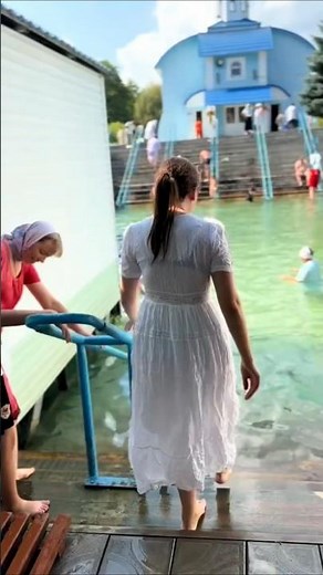 part733#The😱Power of Faith👙#Bathing in the Holy Lake❄️#IceBath at Church Would You Dare#Cold🧊#water🌊