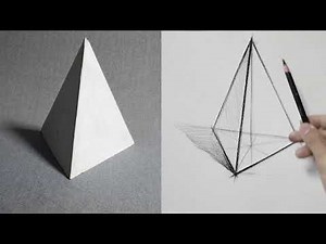 Beginner Drawing Tutorial: How to Sketch a Triangular Pyramid - Step-by-Step Demonstration