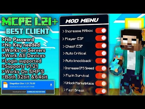 The ULTIMATE Mod Menu Client for Minecraft PE 1.21! | Best Client Ever! | PS Gamer (RTX)