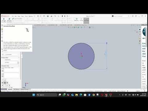 SolidWorks Part 08 (Using Circle Tool with Extruded Boss/Base Tool)