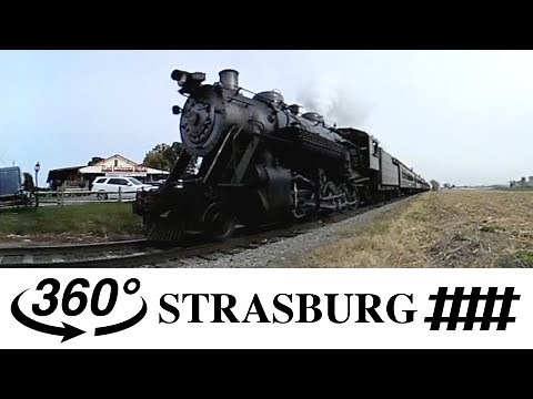 360° Strasburg Rail Road Steam Train 90 VR Video at The Red Caboose Motel by Super Trains