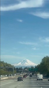On the Road to Rainier 🚗❄️ Mountain in the Distance