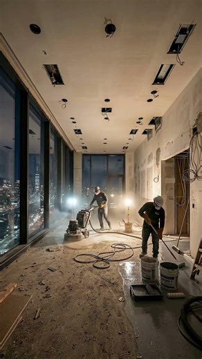 Most Satisfying Black 3D Epoxy Floor Pour! (Luxury Transformation) 🖤✨