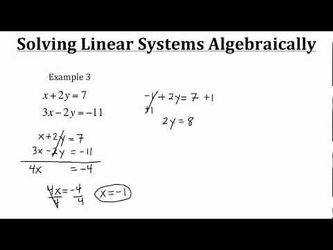 Solving Linear Systems Algebraically
