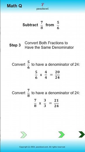 Math - 08 - Subtract Two Fractions (#39)