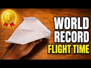 WORLD RECORD Paper Airplane ✈️ Longest Flight Time Ever! 😱