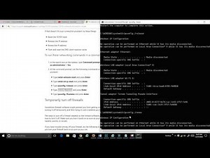 Windows 10 Run the Network troubleshooter followed by networking commands