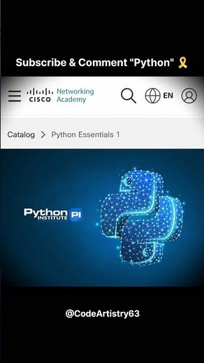 Python Essentials 1 Free Certification by CISCO...