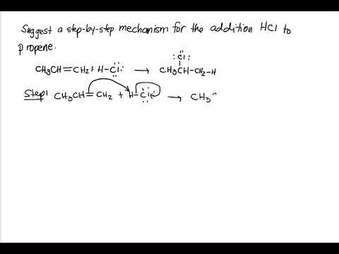 Addition reaction between propene and HCl
