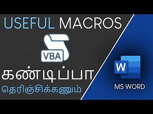 Useful Macros in MS Word in Tamil