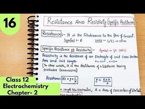 Resistance and specific resistance| resistivity, cell constant| Electrochemistry Class12 Chemistry