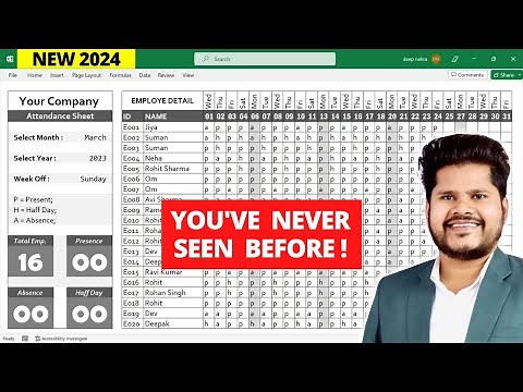 New ! 🔥 Fully Automated Attendance Sheet in Excel ( You've Never Seen Before )