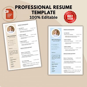 Modèle de CV moderne | CV modifiable | Candidature compatible avec les systèmes de suivi des candidatures | PowerPoint à télécharger instantanément - Etsy France