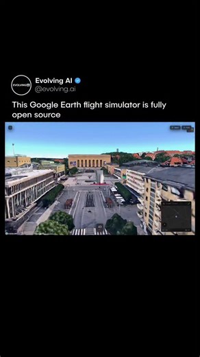 Evolving AI on Instagram: "This Google Earth flight simulator is fully open source. Built by a single developer and vibe coded in a short time, it lets you fly over real cities using real map data. The result feels like a live, interactive version of the planet itself. No closed platforms. No billion dollar backing. What matters is not just the simulator, but what it shows. Tools that once belonged only to governments or big tech are now accessible to individual creators. Mapping the world is no