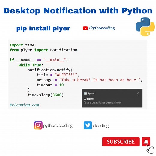 1K views · 35 reactions | Desktop Notification with Python | Python Coding | Facebook