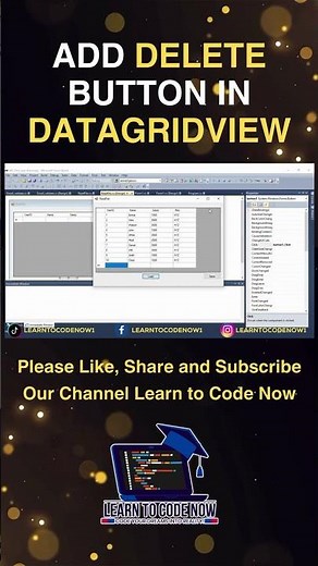 Add Delete Button to DatagridView Column Easily in C# WinForms [2024] #shorts #ytshorts #short