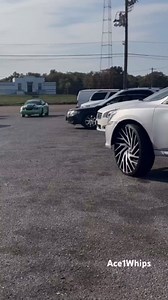 Ford Mustang convertible racecar on 24’s burning out