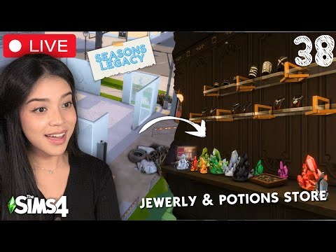 BUILDING A JEWERLY AND POTION STORE IN A MALL *Seasons Legacy* - The Sims 4 (LIVE)