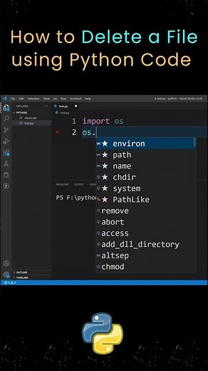 How to Delete a File Using Python Code ? Python Code to Remove a File | #shorts