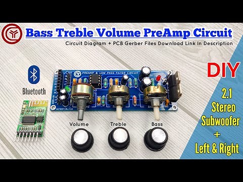 Heavy bass treble volume control circuit for amplifier DIY
