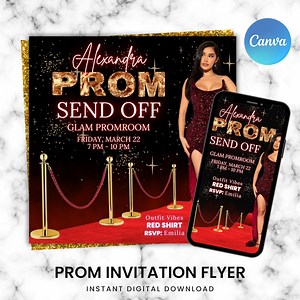 Prom Animated Invitation, Prom Send off Invitation, Prom Video Invitation, Prom Party Invite, Glam Invite, Prom Sendoff Video Canva Editable - Etsy