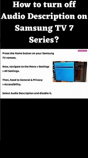 How to turn off Audio Description on Samsung TV 7 Series #shortvideo #shorts #audiodescription
