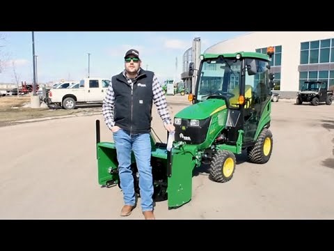 John Deere Three Point, Front Mount, Heavy Duty Snow Blower Set up for 1025R Compact Tractor