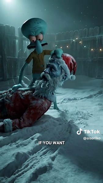 SpongeBob and Squidward try to steal Santa's presents | spongebob squarepants squidward