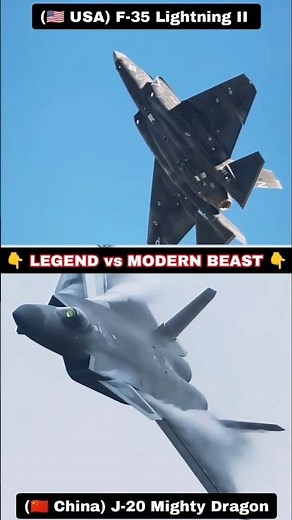 F-35A 🇺🇸 vs J-20 🇨🇳 | Stealth Fighters Face Off #f35 #j20 🔥✈️