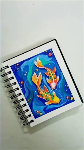 Koi Fish Drawing | Acrylic Marker Art in Brustro Sketchbook #artshorts #drawing #shorts