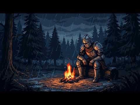 Knight Resting by Campfire in the Rain 🌧️ Medieval Ambience (ASMR, No Talking)
