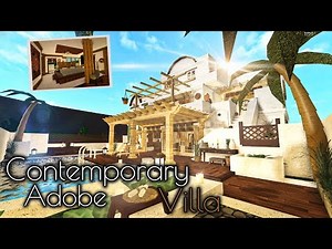Contemporary Adobe Villa Part 2 + Tour | House Build | Bloxburg Roblox