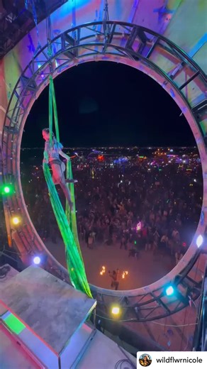 1.6K reactions · 121 shares | Incredible Burning Man silk performance from @wildflwrnicole! ❣️ #aerialartsassoc | Aerial Arts Association | Facebook