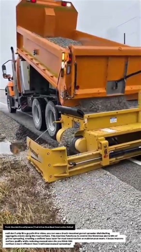 Truck-Mounted Gravel Spreader | Fast & Even Road Base Construction Method.