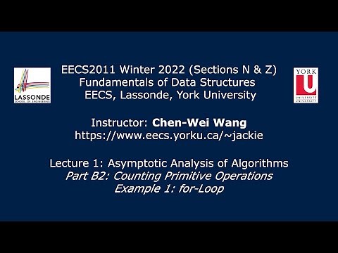[HD] EECS2011 W22 - Lecture 1 - Part B2 - Counting Primitive Operations (for-Loop)