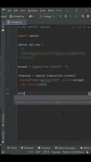 Build Your Own ChatGPT/GPT-3 Model Using Python OpenAI Library