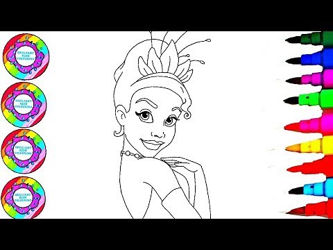 Drawing and Coloring Princess Tiana Afrian American Princess Coloring Pages for Kids