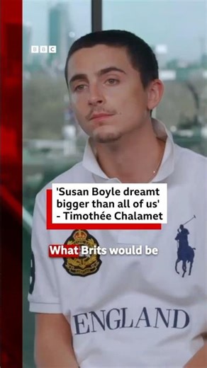 ‘Susan Boyle dreamt bigger than all of us’, says Timothée Chalamet. #MartySupreme #XFactor #BBCNews