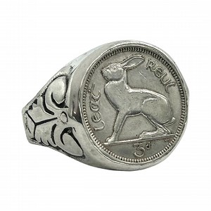 Irish Rabbit Coin Ring Sterling Silver Coin Rings by Blue Bayer Design NYC - Etsy